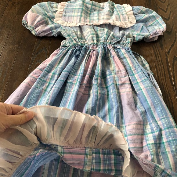 Vintage Ruth of Carolina Girls 12 Pastel Colors A-Line Ruffled Puff Sleeve Dress - Picture 11 of 12